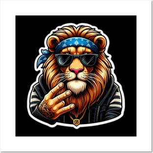 Cholo Biker Lion Posters and Art